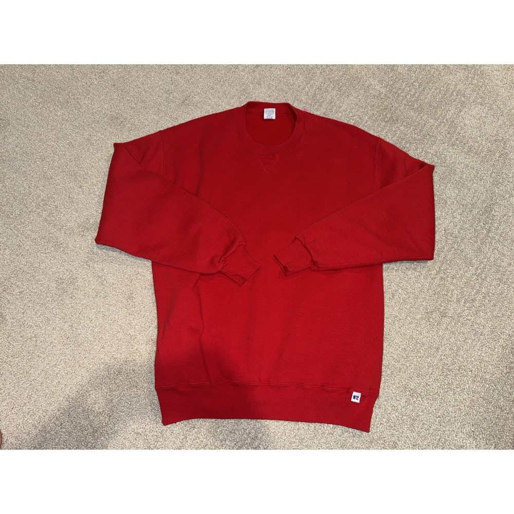 Vintage Russell Athletic Red Sweatshirt Mens Large Tall LT Blank Pullover